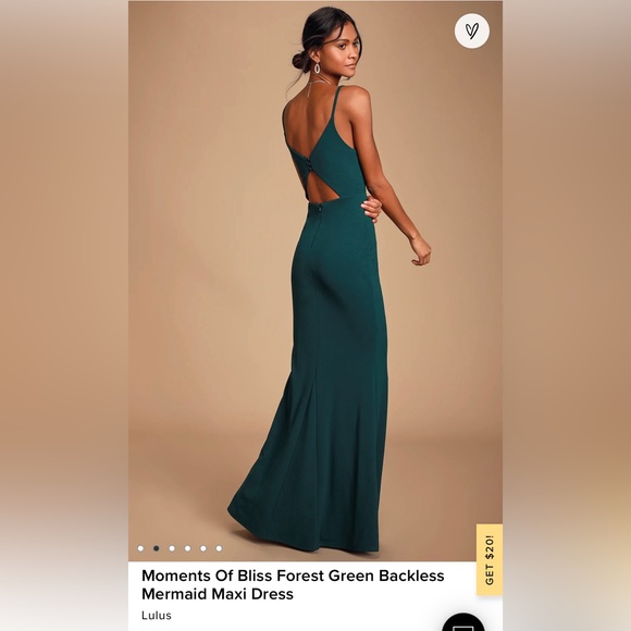 Forest Green Floor Length Dress - Picture 2 of 5